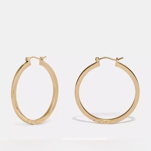 Coach Gold Plated Hoop Earrings NWT